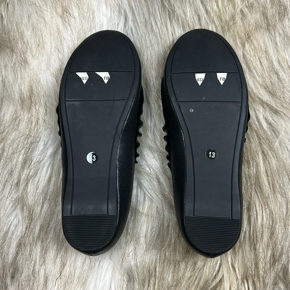 Size 13 Harper Canyon Elegant Black Ruffle Flats